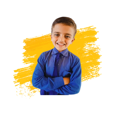 A smiling schoolboy in uniform